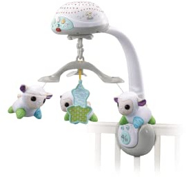 VTech Baby Lullaby Lambs Mobile, with Colourful Light Patterns, Soothing Music, White Noise & Nature Sounds, Gift for Babies 0, 3, 6, 9+ Months, English Version