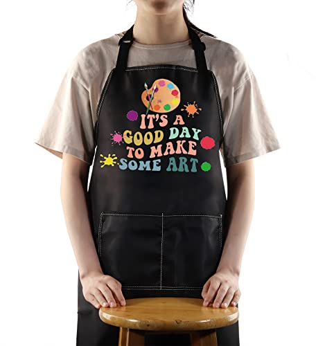 WZMPA Grembiule con tasche per artisti e pittori, regalo per insegnanti d'arte, grembiule regolabile per studenti amanti dell'arte, grembiule per fare arte