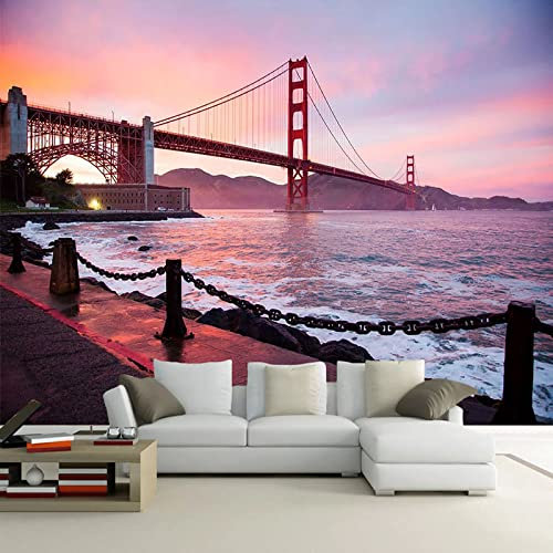 Personnalisez n'importe quelle taille papier peint photo 3D pont créatif mer paysage crépuscule mural salon chambre beau paysage papier mural 250 cm x 175 cm