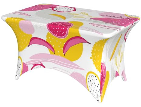 Tischdecke, 1,22 m, waschbar, dehnbar, Tischdecken für Partys, Hochzeiten,Früchte und Blätter