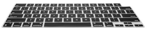 kwmobile Protezione Tastiera Americana Compatibile con Apple MacBook PRO 14.2 2024 M4 A3112 / A3185 / A3401 - Cover Tastiera Inglese US Copertina Silicone Nero