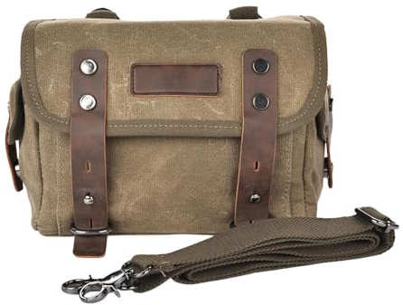 Bolsa para Moto de - Bolsa Trasera Desmontable a Prueba de Salpicaduras para Equipos de Ciclismo | Bolso Bandolera de un Solo Hombro, alforjas de Lona de Cuero de Primera Calidad para motociclet