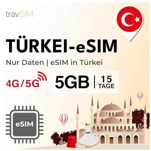travSIM e SIM Turkiet | 5 GB data SIM – 15 dagars planeringstid | eSIM Turkiet erbjuder obegränsad internetåtkomst för Google, Facebook, Whatsapp, Instagram med mera