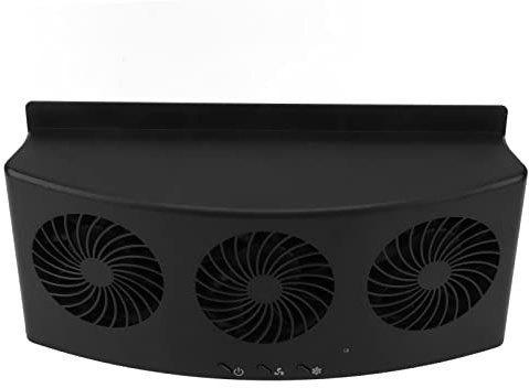 Zhjvihx Bilavgasfläkt, 4000 Rpm 3 Fläktar 2 Nivåer Stark Sug Lågbrus USB-driven, Luftrenare Fordonskylarventil, Energibesparande Avgasfläkt med Lim för Alla Bilar (Svart)