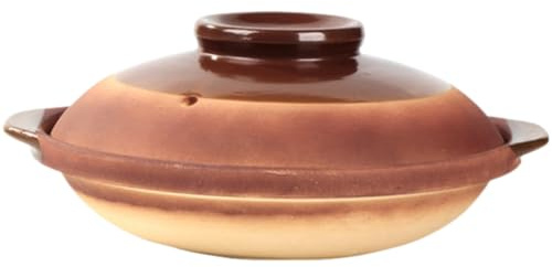 VICASKY Cocotte en Terre Cuite 900 Ml 24 Cm, Petite Casserole pour Cuisson sur Feu Vif, Pot en Argile Non Émaillé, Marmite Maison pour Soupe et Ragoût, Ustensile la Cuisine Solide pour