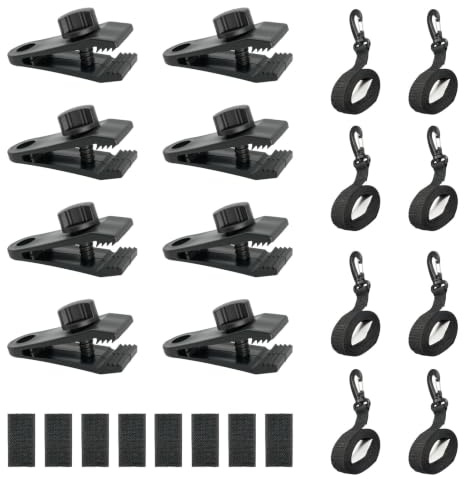pkegpud Lot de 8 Sangles de Maintien et Pinces pour Enrouleur Bache Piscine
