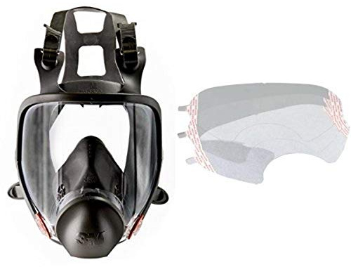 3M Full Facepiece Reusable Respirator 6800, Respiratory Protection, Medium(Pack of 1) and Faceshield Cover 6885/07142(AAD), Respiratory Protection Accessory (Pack of 25) bundle