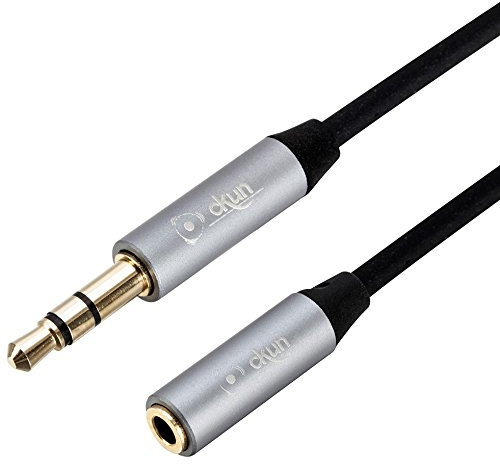 Audio Auxiliary Stereo Extension Cable 3.5mm Male to Female Silver, Gold Plated Stereo Jack Cord for Mobile Phones, Headphones, Speakers, Tablets, PCs, MP3 Players (3M)