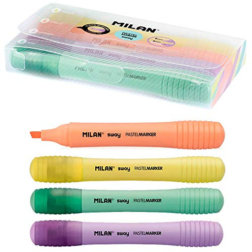 Milan Astuccio con 4 segnalibri Pastello SWAY Sugar Giallo/Turchese/Arancione/Lilla Punta smussata 2-4 mm