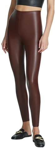 Commando Womens Perfect Control Faux Leather Leggings, Oxblood, Small