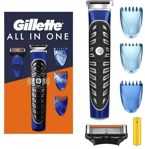 Gillette Tondeuse Corps Et Barbe Pour Homme, Rasoir Et Sculpteuse Electrique Tout-En-Un Avec Technologie Braun, 1 Lame ProGlide, 3 Sabots, Etanche, Tonte De Précision Sur Le Visage Et Le Torse