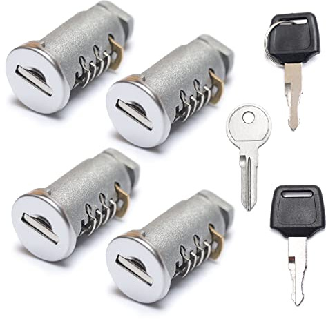 One-Key System Schließzylinder Kompatibel mit Thule Dachträger und Zubehör 4 Pack Schlosskern und Schlüssel Kit für Auto Racks Systemkomponenten