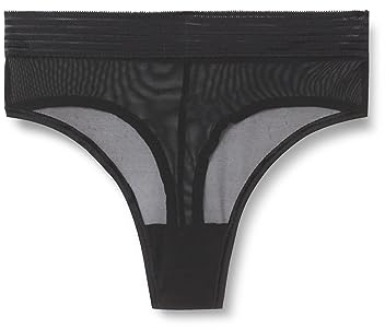 Triumph Damen Tempting Sheer Highwaist String Briefs, SCHWARZ, L