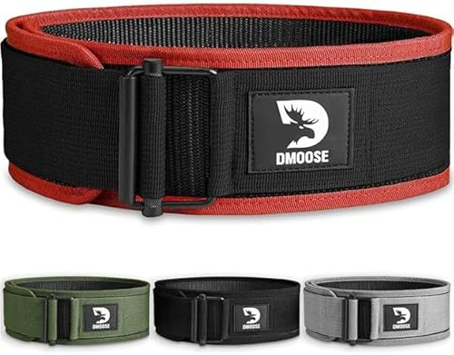 Dmoose Gewichthebergürtel, 4 Autolock Nylon Gürtel, Functional Training Bodybuilding Fitness Gürtel Für Kraftraining, Powerlifting, Weightlifting Belt, Back Support Männer Damen