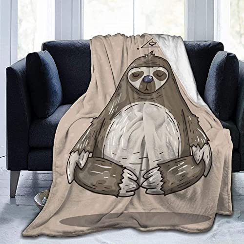 Kuscheldecke Flauschig Cartoon-Faultiere, 3D Yoga Decke 150 x 200 cm Warme Mikrofaser Flanell Decken Weich Fleecedecke Sofadecke Kuscheldecken Tagesdecke Wohndecke für Bett/Sofa