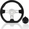 Volante de kart de 27 cm, 3 radios de liberación rápida, interior con agujeros para Go Kart, playa, kart, repuesto universal (27 cm, negro)