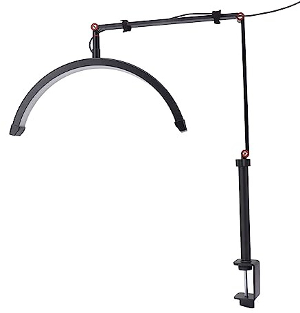 Marhynchus LED-Halbmondlicht-Wimpern-Schreibtischlampe, 10 Gänge Dimmbar, 360-Grad-Drehung, 3 Farben, Wimpernverlängerungs-Schönheitsfülllicht, 20 W, EU-Stecker 100–240 V