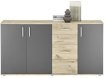 AVANTI TRENDSTORE Bea Sideboard Kommode aus laminiertem Holz, 160 x 84 x 35 cm, in verschiedenen Farben erhältlich, perfekt für Wohnzimmer, Eingangsbereiche oder Schlafzimmer