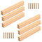 6 Piezas Tiradores Madera de Muebles, Tiradores de Armario con Tornillos, Tiradores para Cajones Mango de Madera de Estilo Sencillo para Armarios, Cajones, Armarios, Estanterías - 128mm