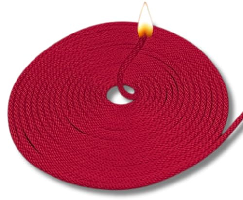 Rotolo di stoppino rosso per la produzione di candele, stoppini per lampade a olio di cherosene in cotone da 10 m, per candele fai da te, filo di spago rosso per la produzione di candele, sostituzione