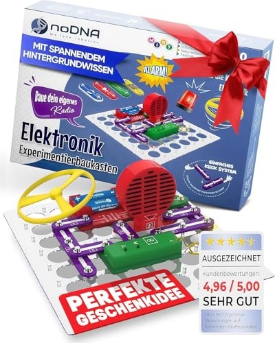 noDNA Elektronisk bygglåda barn elektrisk experimentlåda från 8 år – 300 experiment för barn från 8, elbyggsats elektronik byggsats gåva pojke 8 år jul gåvor