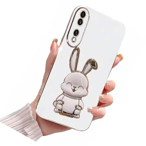 Nadoli pour Honor 90 Lapin Invisible Béquille Coque,Ultra Mince Placage Télescopique Bunny Pliant Supporter Antichocs Silicone Flexible Coque Housse Étui de Potection