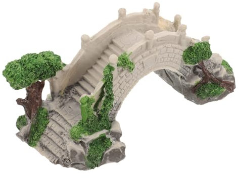 BESPORTBLE Aquarium Decorative Bridge Reptile Bridge Mini Arch Bridge Shelter Turtle Cave Reptile House Fairy Gardens Bridge Fish Tank Decorations Mini Diy Bridge Model Resin Crawl