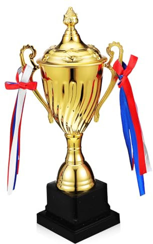 INOOMP Trophée Métal Grand Format pour Compétitions Sportives Coupe De Récompense pour Rugby Basketball Et Tournois Base Stable Et Design Attrayant