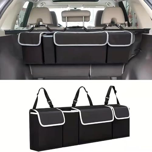 YYBCDSA Auto Kofferraum Organizer,Auto Aufbewahrungstasche für FIAT 500 / Abarth 595 2017-2023,Kofferraum Organizer Autotasche mit Klett Kofferraum Taschen Faltbar, Wasserdi,B