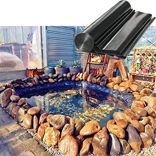 Strapazierfähige Fischteichfolie, wasserdichte Unterlage, schwarz, 5 x 6 m, langlebige Gartenpool-Membran zum Schutz, 5 x 6 m