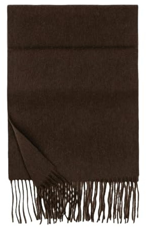 MYLLJBD Schal Frauenschal Wolle Herbst Und Winter Mode Schal Männer Vielseitiger Kaschmirschal Mit Quasten Ladies Geschenk 190 * 31 cm-Dunkelbraun