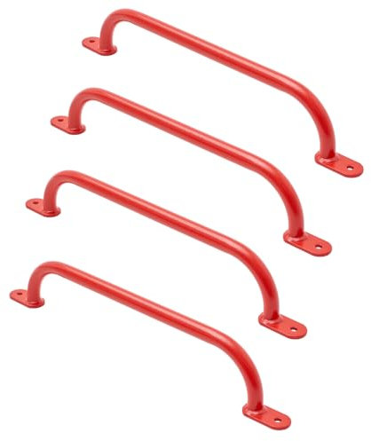 Maniglie da arrampicata per esterni e interni, in metallo, per parco giochi, arrampicata, torre da gioco, letto a soppalco, scala e parete da arrampicata nella cameretta dei bambini (550 mm, rosso, 4