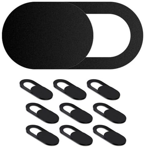DXBNEZBC 10 Pcs Webcam Cover Slider, 0.027 in Ultra Thin Design, Webcam Cover Slider for Privacy, Suitable for for Laptop, Desktop, Pc, Tablet, Smartphone and More - (Black)