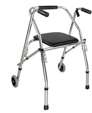 Zusammenklappbarer Rollator, Gehwagen für ältere Menschen mit Rädern und Sitz, zusammenklappbare, leichte Mobilitätshilfe, höhenverstellbar, Tragkraft 180 kg, gemeinsame Nutzung