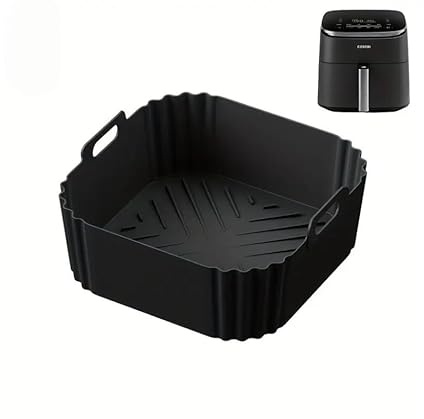 Genérico Molde de Silicona para Freidora de Aire, Cuadrado, Compatible con COSORI 5,5L/4,7L y Cecotec 6L/5,5L, Reutilizable