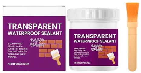 Adesivo Impermeabile Trasparente - 100g Trattamento Impermeabilizzante Invisibile | Vernice Protettiva Antipioggia per Crepe e Infiltrazioni su Tegole Piastrelle Bagno Esterni Interrati