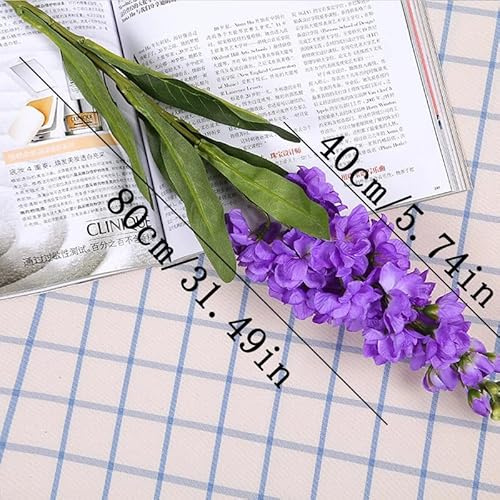 JUSTPRETTYCHIC Artificial Hyacinth Flowers Violet Silk Green Leaves for Wedding Anniversary Party Decor Indoor Home Decoration Deep purple