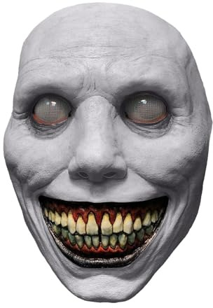 Pomurom Masque effrayant - Masque de démon souriant d'Halloween doux et respirant,Halloween Creepy pour Horror Ghost Devil Zombie Cosplay Costume Party Props