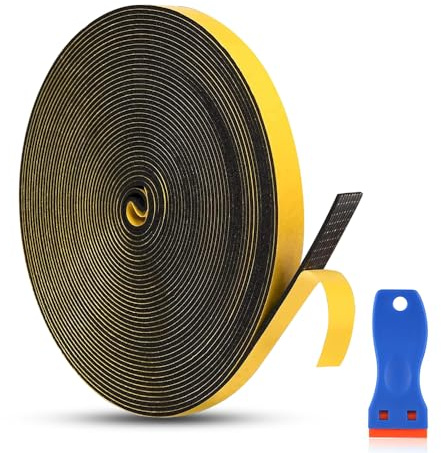 yotutun Ceranfeld Dichtungsband, 5m Selbstklebendes Dichtungsband mit kleinem Schaber 7mm x 2mm Dichtband für Kochfeld Moosgummi Selbstklebend für Spüle Ceranfeld Kochfeld Dichtband