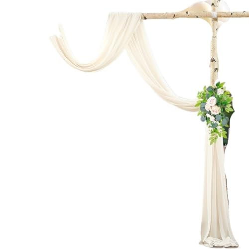 GIYXHU Tessuto per Drappeggio dell'Arco Nuziale Arco di Nozze Drappeggio Tessuto Chiffon panneggio soffitto del Partito Tende ad Arco for Il Matrimonio(Beige,70x800cm)