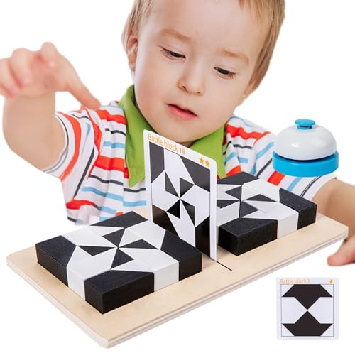 Block-Puzzle – Räumliches Denken, Intelligenz-Puzzle-Set, verstecktes Block- | Holzpuzzle für die Entwicklung von Fähigkeiten, Rätsel-Herausforderung, Spielzeug mit Stielblöcken