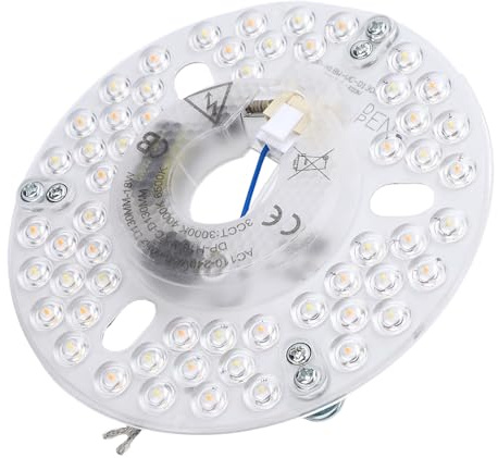 Aumotop Ventilatore da Soffitto Pannello LED Dissipazione Efficiente del Calore per Luci Ventilatore Alluminio 18W Funzione di Memoria Regolabile in 3 Colori per Lampadari (130 mm)
