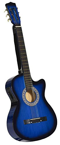 HOMCOM Pack Guitare électrique, pour Débutants, Sac, Câble, Bleu et Noir | Kit Guitare Électrique, Sangle, Corde, Médiators