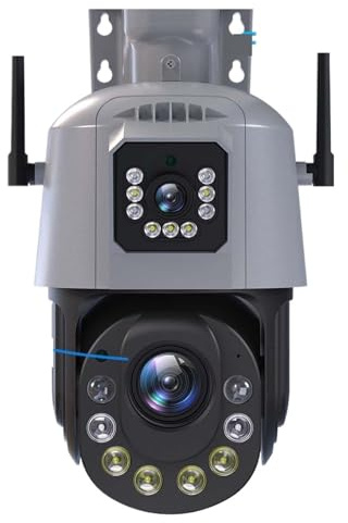Telecamera di Sorveglianza, 6MP Camera Dual Lens 36X Zoom Outdoor PTZ Security Protection Surveillance Cameras Human Detection 4G Sim Card IP Cam CCTV