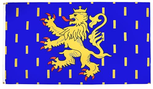 AZ FLAG Drapeau Franche-Comté 90x60 cm Polyester 100D 2 Œillets | Usage intérieur et extérieur Drapeau décoratif franc-comtois coutures doubles et bords renforcés avec œillets métalliques