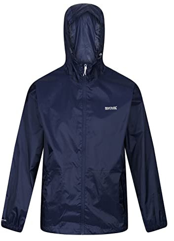 Regatta Chubasquero impermeable con capucha ligera y transpirable Jackets Waterproof Shell, Hombre, Navy, XL