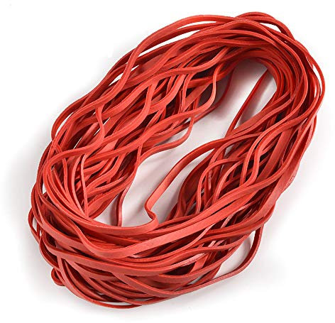 Coopay 60 Pcs Large Rubber Bands Bulk Trash Can Band Set,8 inches Long Big Rubber Bands Heavy Duty, Strong Elastic Bands for Office Supply School Home,Securing Garbage Cans, File Folders(Red)
