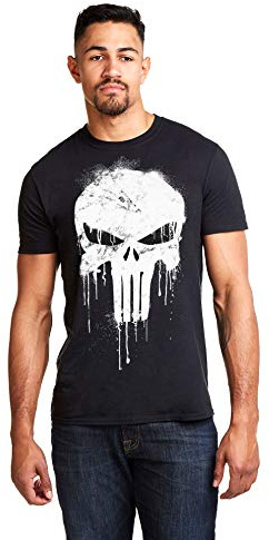 Marvel Avengers Punisher T-shirt för män, Svart (svart blk), M