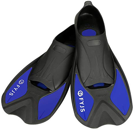 F FYJS Short Swim Fins,Travel Size Diving Flippers with Mesh Carrying Bag for Adult Men Women