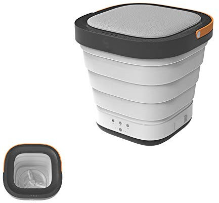 MNSSRN Machine à Laver Barrel Pliable, sous-vêtements de Voyage Mini Accueil Dortoir d'affaires Portable Washing Machine d'économie d'énergie et économie de Travail Petit Lave-Linge,Gris
